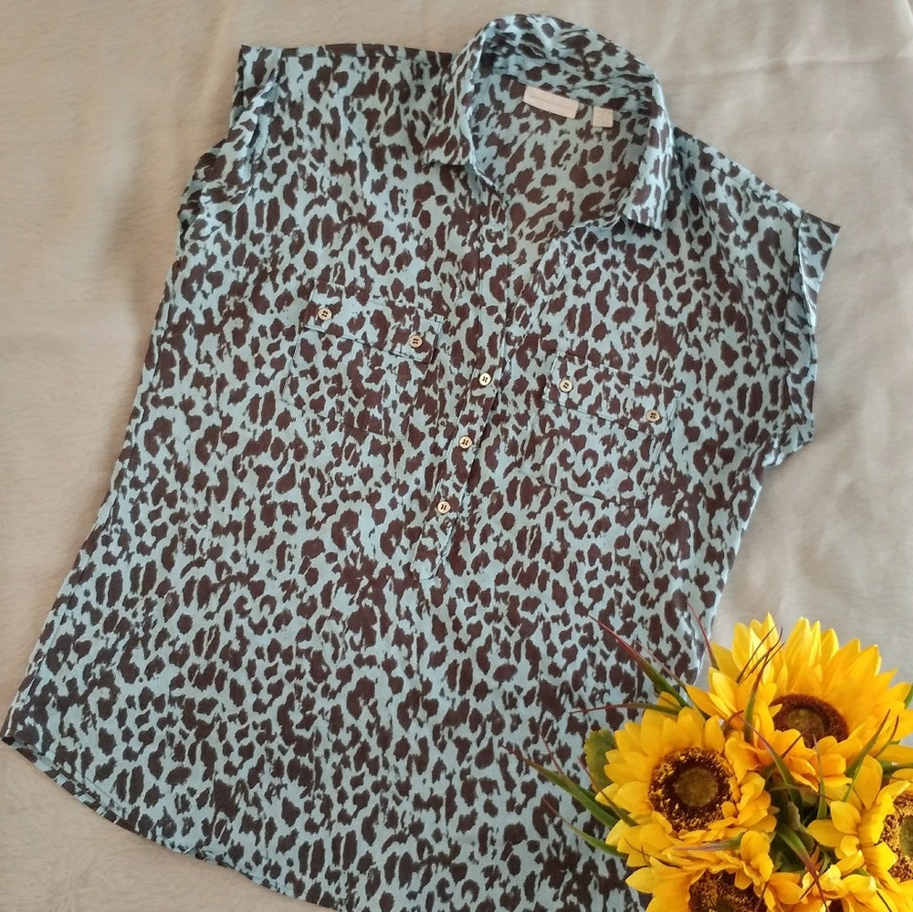 New York & Co. Leopard Blouse 🍁🍃🍂